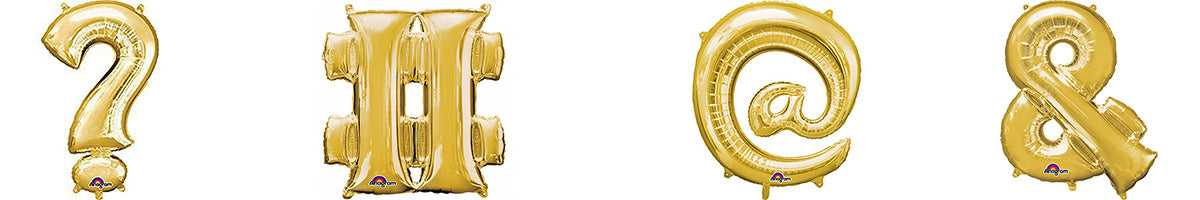 Air Filled Gold Symbol Balloons