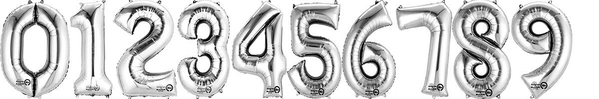 Number Balloons ( Silver )