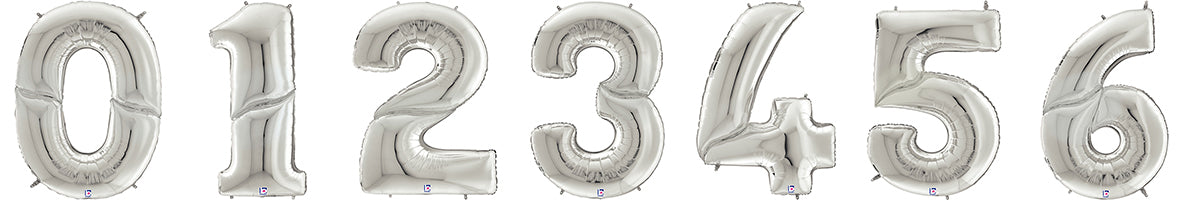Number Balloons Gigaloon 4 Ft ( Silver )