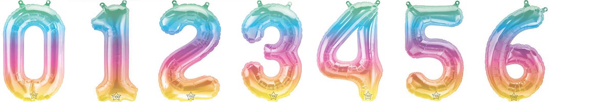 Air Filled Jelli Ombre Number Balloons