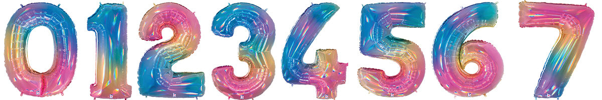 Number Balloons ( Opal Rainbow )