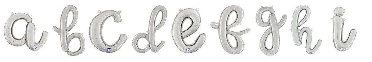 Air Filled Silver Script Letter Balloons