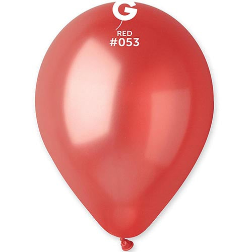 50 Gemar Metallic Red Balloons 12"