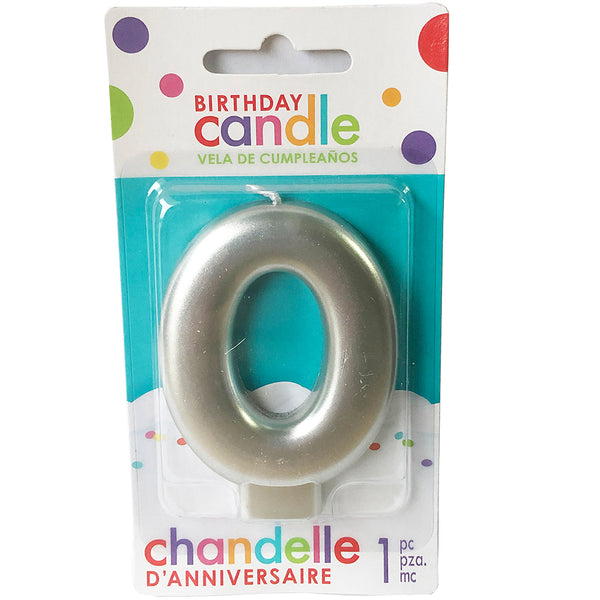 Silver number candle 