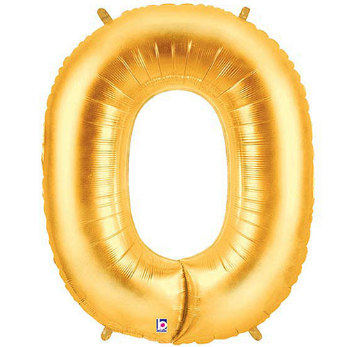 Megaloon Gold Number 0 Foil Balloon 40"