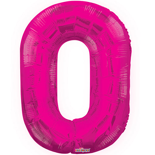 Giant Pink Number 0 Foil Balloon 34"