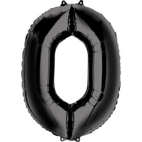 Black number 0 Balloon