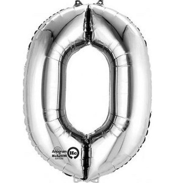 Silver number balloon
