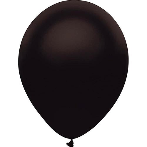 Partymate 10 Satin Black Latex Balloons 12" Made In USA
