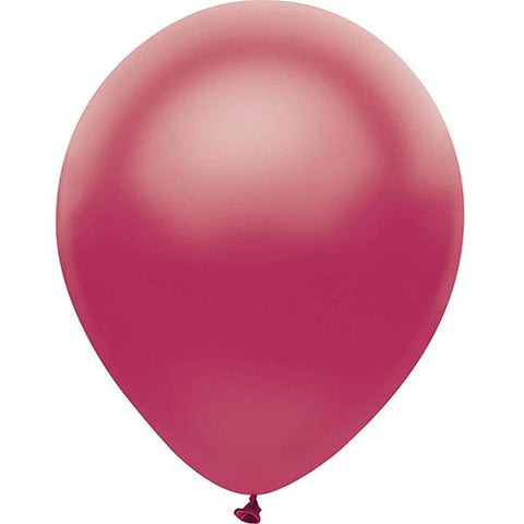 Partymate 10 Satin Raspberry Latex Balloons 12" Made In USA