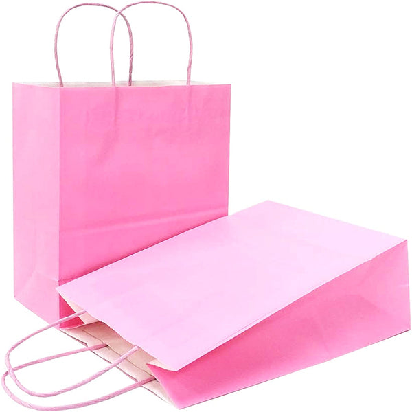 Pink paper goodie bags