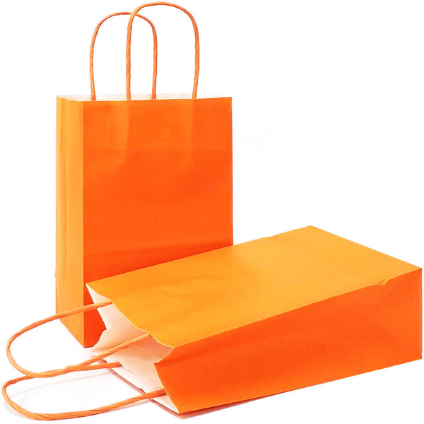 Orange paper goodie bags