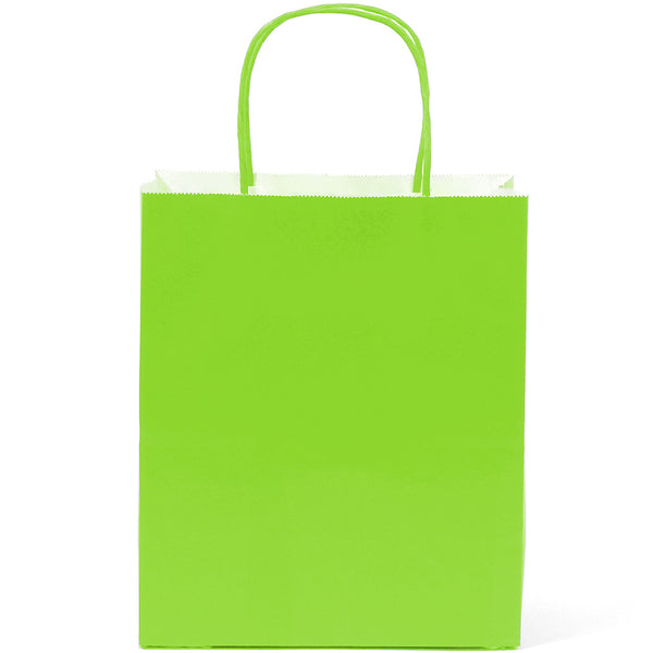 Lime green paper goodie bags
