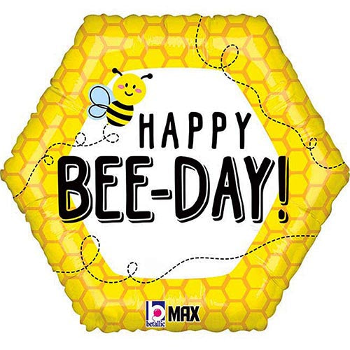 3 Happy Bee Day Foil Balloons 18"