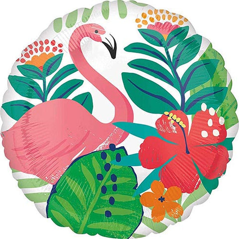 3 Flamingo Jungle Foil Balloons 18"