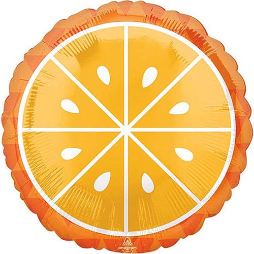 3 Tropical Orange Foil Balloons 18"