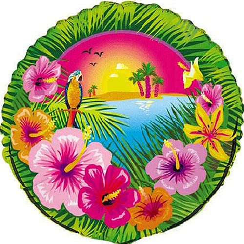 3 Luau Foil Balloons 18"