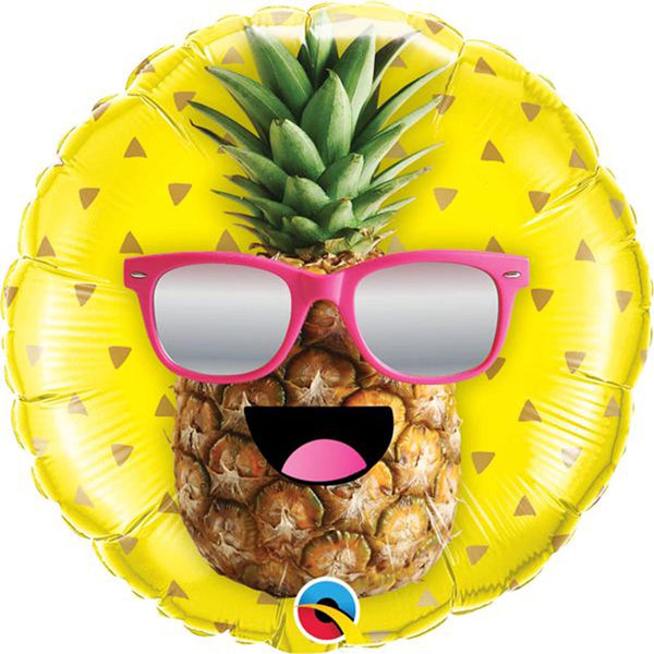 3 Mr. Cool Pineapple Foil Balloons 18"