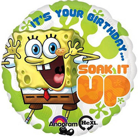 Sponge-Bob Gold Number Balloons Boys Birthday Party Decorations