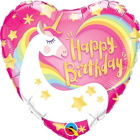 3 Unicorn Happy Birthday Foil Balloons 18"