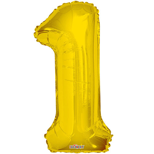 Giant Gold Number 1 Foil Balloon 34"