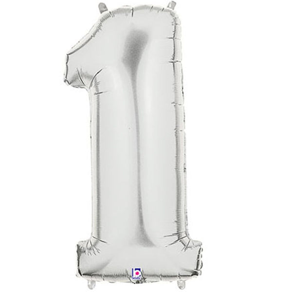 Megaloon Silver Number 1 Foil Balloon 40"