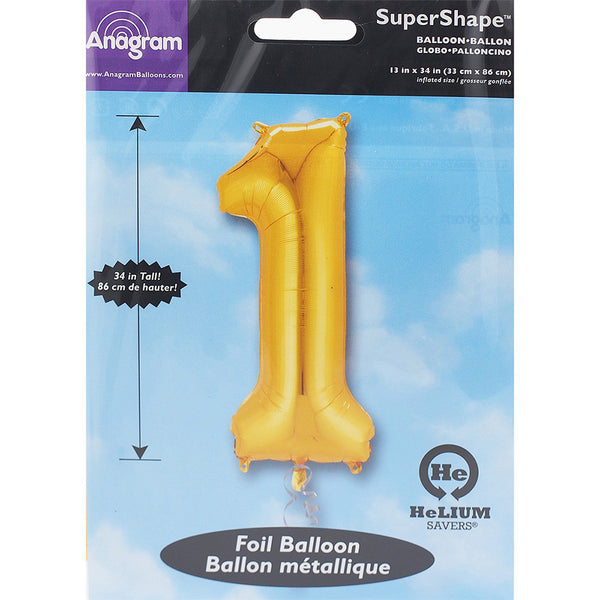 Gold Number 1 Balloon