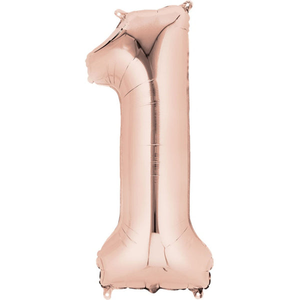 Rose gold number 1 balloon