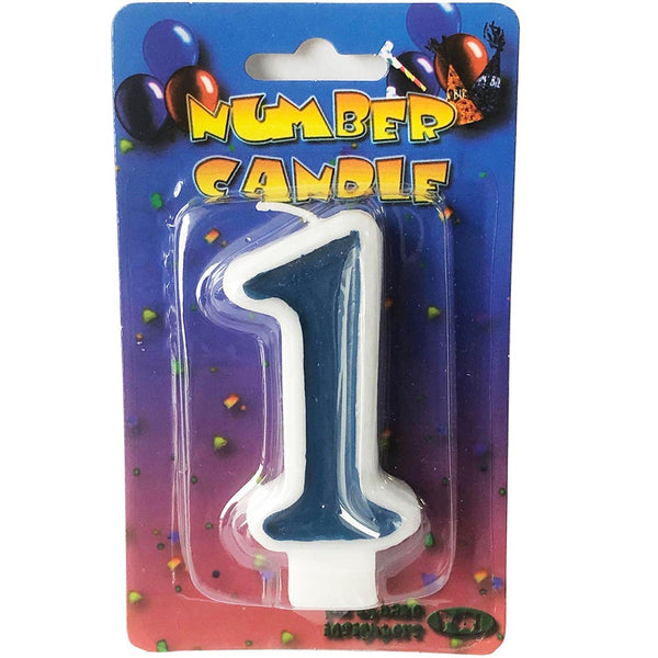 Blue number 1 candle
