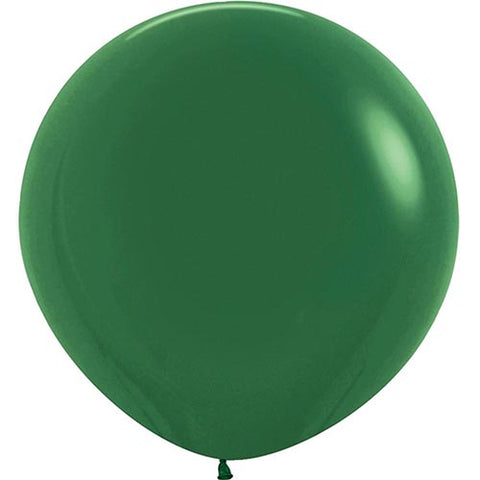 4 Fashion Forest Green Round Latex Balloons 24"