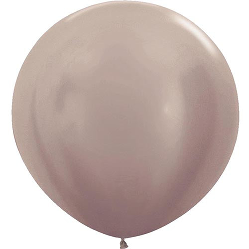 4 Pearl Greige Round Latex Balloons 24"