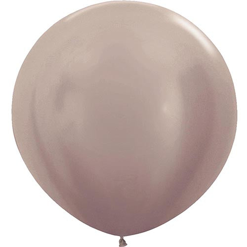 4 Pearl Greige Round Latex Balloons 24"