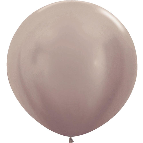 4 Pearl Greige Round Latex Balloons 24"