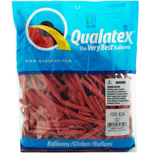 260Q Red Qualatex balloons 100 Twisting