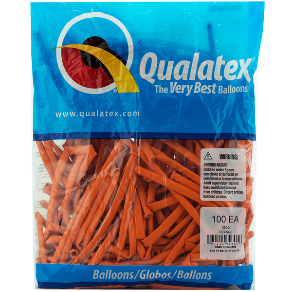 260Q Orange Qualatex balloons 100 Twisting