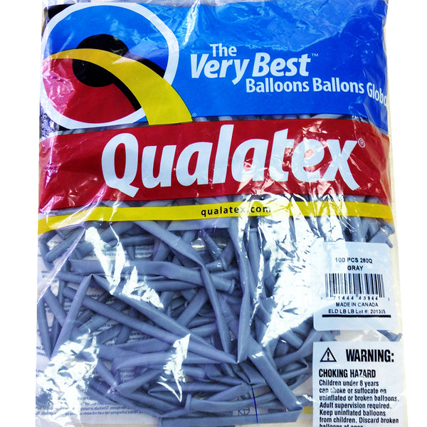 260Q Gray Qualatex balloons 100 Twisting
