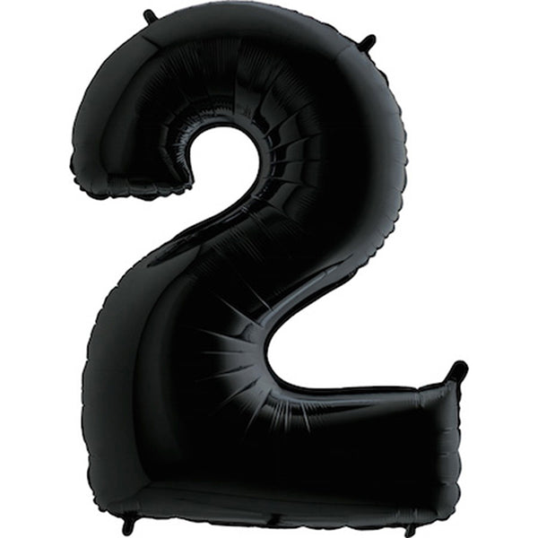 Black Number 2 Balloon