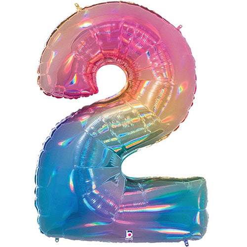 40 Glitter Holographic Happy Birthday Helium Balloon