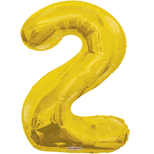 Giant Gold Number 2 Foil Balloon 34"