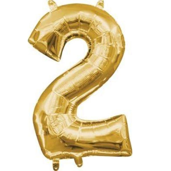 Number 2 Gold Balloon