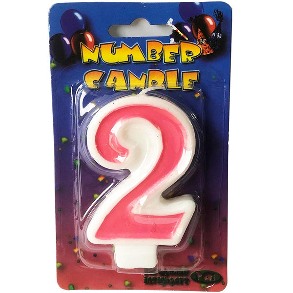 Pink number 2 candle