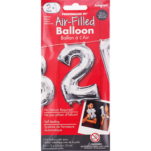 Silver number 2 balloon