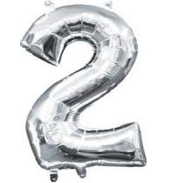 Silver number balloon