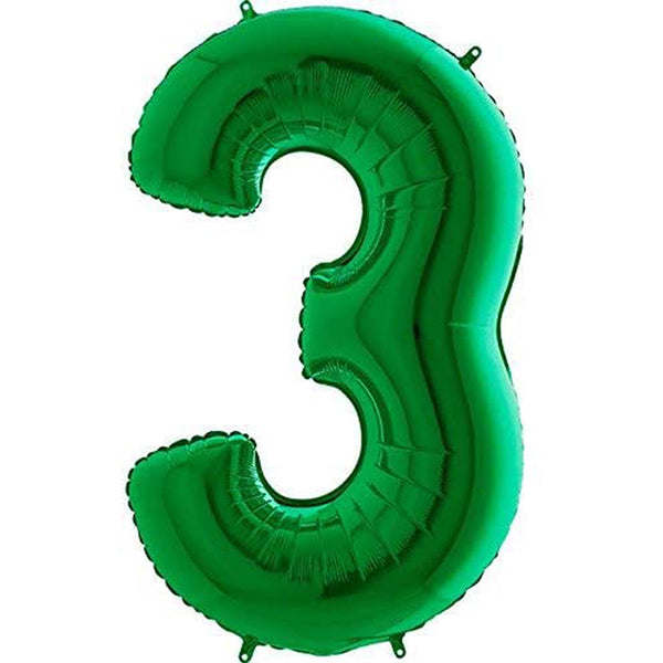 Green Number 3 Balloon