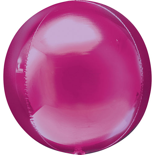 3 Fuchsia Orbz Foil Balloons 16" Pack