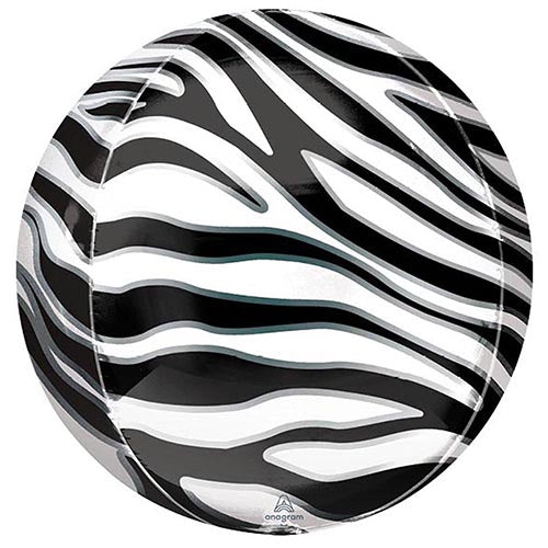 3 Zebra Print Orbz Foil Balloons 16" Pack
