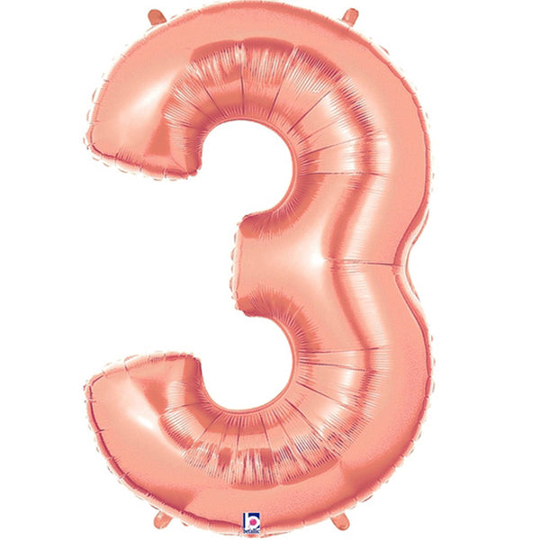 Rose Gold Number 3 balloon