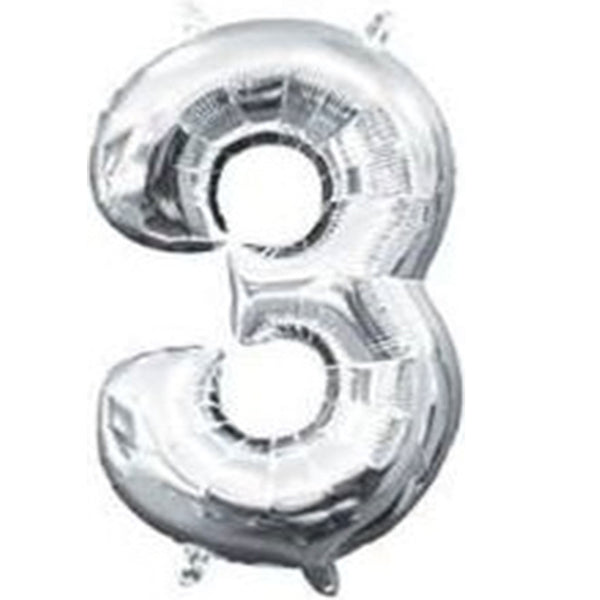 Silver number balloon