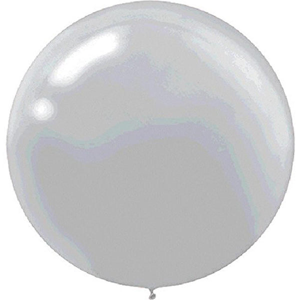 Silver Round Latex Balloons 24 inch