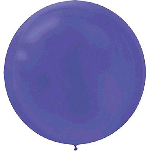 4 New Purple Round Latex Balloons 24"